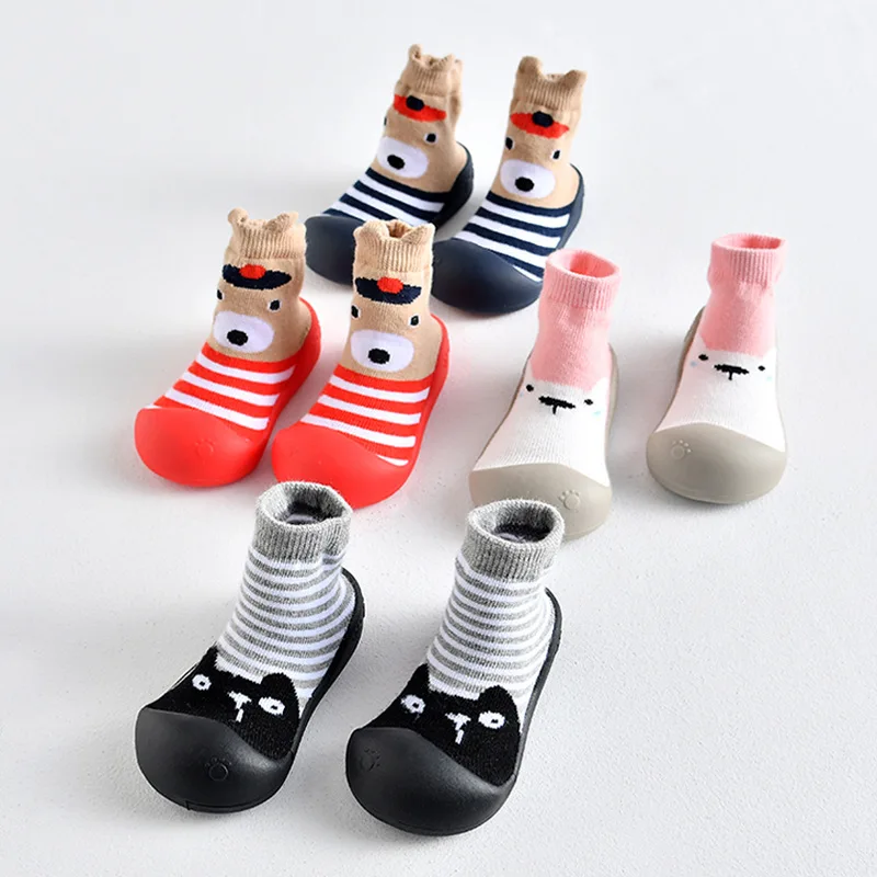 

Baby Shoes Boys Girls Anti Slip Outdoor Shoes Soft Rubber Soles Toddler Shoes Newborn First Walkers Cotton Infant Stockings