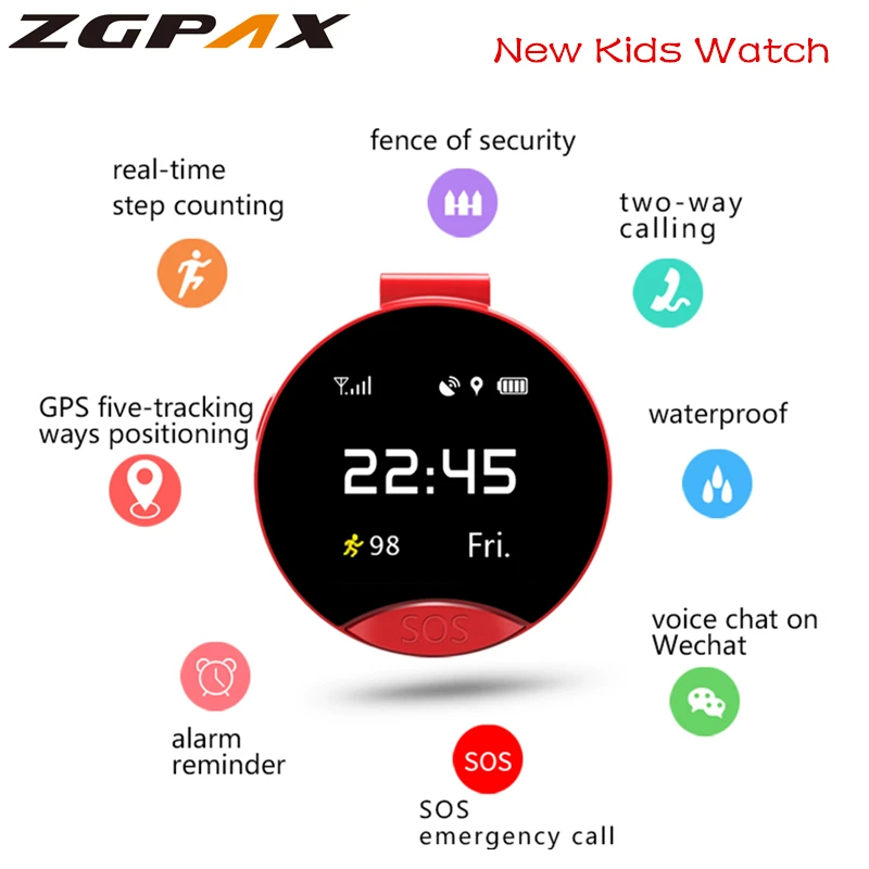 

Smart Watch Kids Cute 2G SIM Card GPS LBS SOS Dial Call Tracking Baby Elderly Waterproof Smart Watch For Children Big Battery
