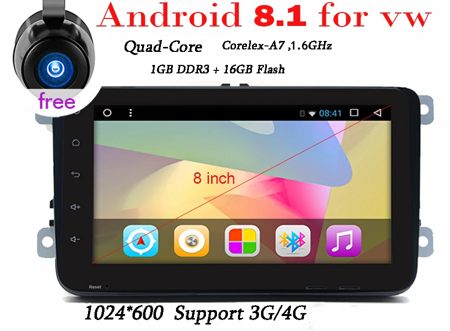 4GWIFI Android 8 1 автомобильный DVD для V W Volkswagen SKODA GOLF 5 Golf 6 POLO PASSAT B7 T5 CC J ETTA TIGUAN gps стерео SWC