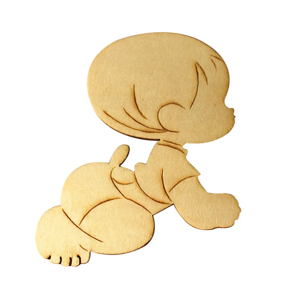 

10pcs Wooden Blank Baby Shapes Tags Craft Card Making Ideal For Scrapbooking, Gift Tags, Christmas, Weddings Or Hanging Art De