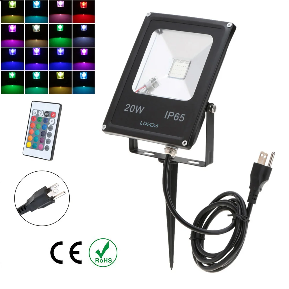

Wholesale Waterproof 20W Outdoor LED Flood Light Floodlight Warm/White/RGB LED Outdoor Lighting Lamp with Inserting Bracket
