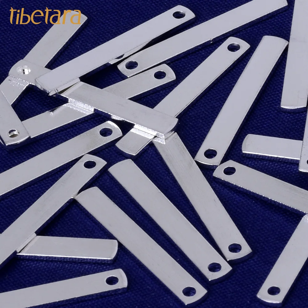 About 30*3*1 mm DIY Jewelry Brass Bars Necklace rectangle Bar Connector Blanks brass Stamping a hole | Украшения и аксессуары