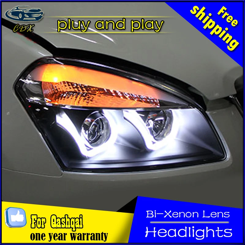 

Car Styling for Nissan Qashqai Headlights 2009-2014 Qashqai LED Headlight Signal LED DRL Bi Xenon Lens High Low Beam Parking