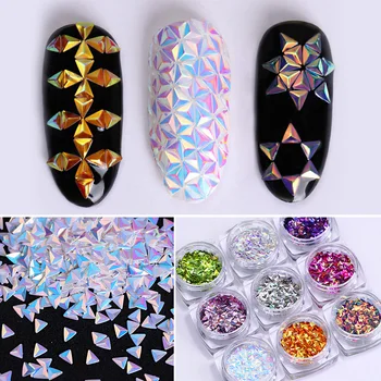 

Chameleon AB Color Laser Nail Sequins Iridescent Flakes 3D Nail Art Decoration DIY Design for UV Gel Nail Accessories