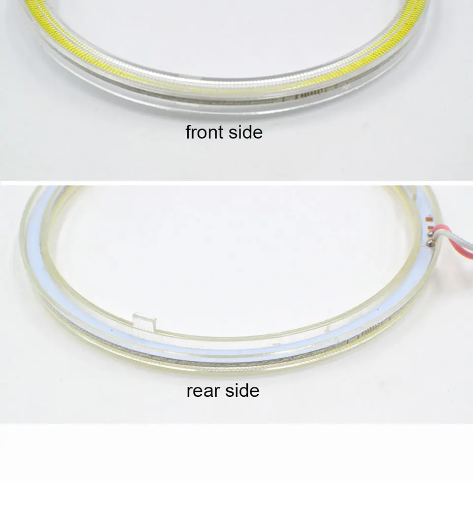 Cold White Car Angel Eye COB Light Circle Ring Headlight Lamp 12V Auto DRL Decoration Fog Lights Bulb 60CM-120CM 6000K (3)