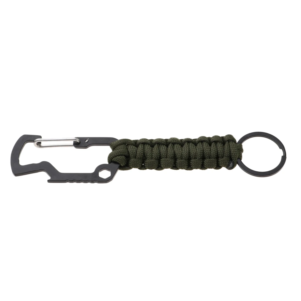  Molle Paracord Keychain Carabiner Hook Braided Lanyard Utility Kit  Molle Key Ring Holder Belt Clip Buckle Carabiner