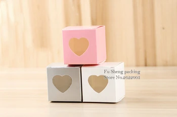 

5*5*5cm small Cube candy paper box with heart shape open window. Chocolate candy box,Baby Shower Wedding Supplies 200pcs/lot