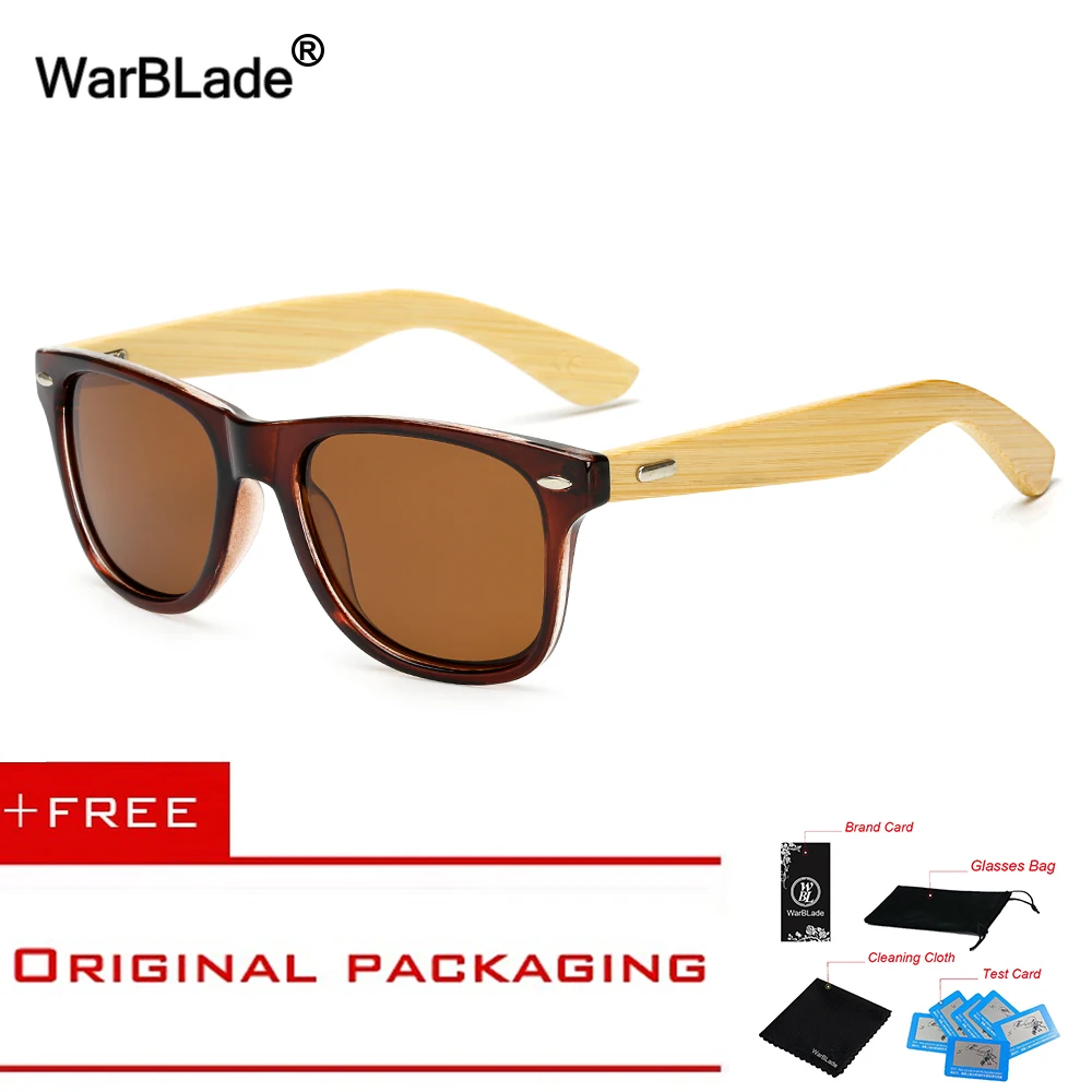 

Bamboo Sunglasses Men Polarized Square Sun Glasses Mirror Reflective With HD Lens Eyewears Male oculos KP-Z1501 WarBLade