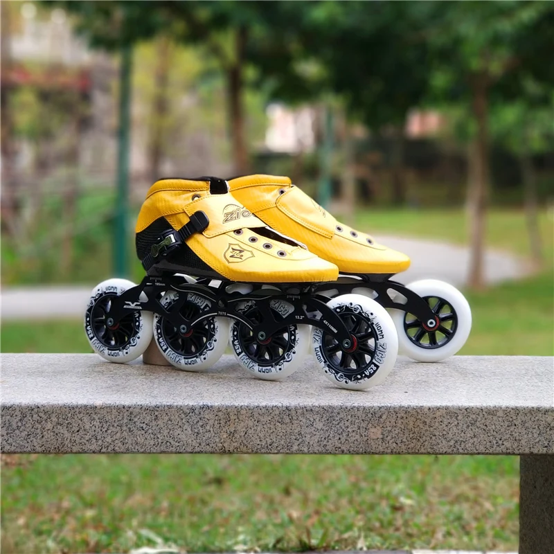 الاتحاد الأوروبي طبعة الكربون الألياف مضمنة سرعة التزلج على الجليد الأسود الأحمر الأزرق روز الأصفر 110 ملليمتر 100 ملليمتر 90 ملليمتر بو عجلة سب...