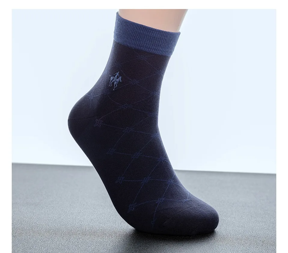 Новинка, PIER POLO, мужские повседневные подарочные носки с вышивкой, сетчатые носки из чистого хлопка, дезодорирующие дышащие мужские носки, 6 пар красивых носков в упаковке