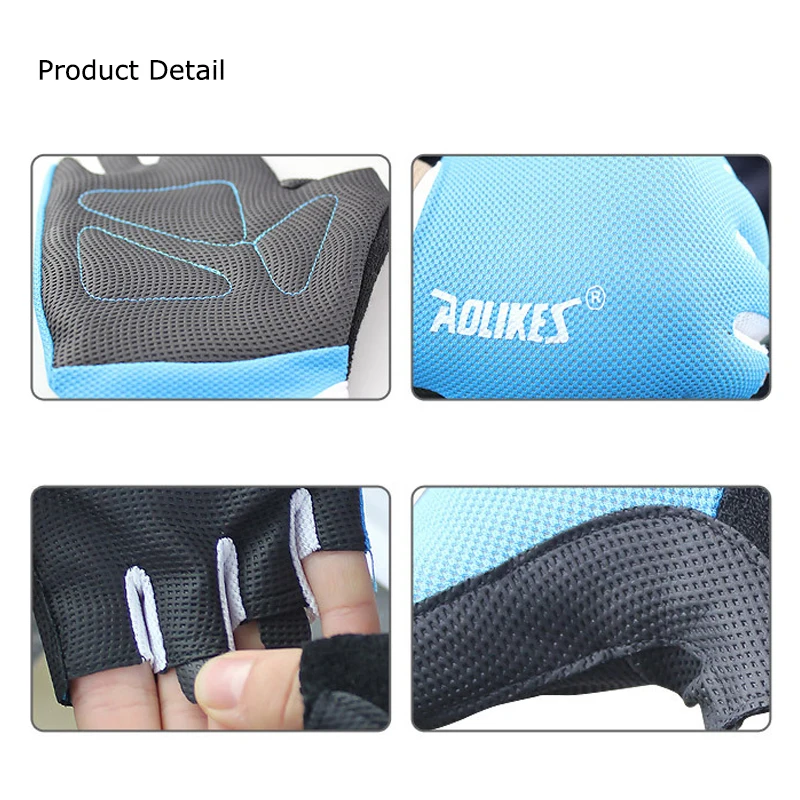 Gym Body Building Weightlifting Half Finger Gloves Sport Fitness Anti-slip Breathable Exercise Training Gym Gloves For Men Woman
