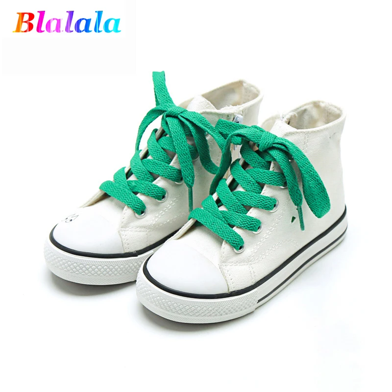 

Spring Summer girls canvas shoes boys denim shoes kids high cut shoes children ankle shoes colored lacing up 3 to 7 yrs