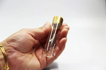 

200pcs 22*70mm 18ml Glass Essential Oil Liquid Perfume storage Wish Bottle Gold Cap Samples Glass Containers Jars Wedding Decor