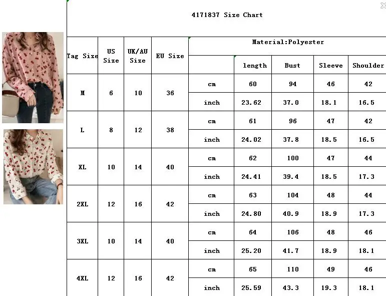 blouse size