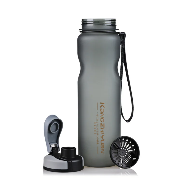 1L Bpa الشحن المحمولة حزام تريتان الشرب مصفاة شاي المياه زجاجة متجمد الرياضة في الهواء الطلق عصير دراجة غلاية فليب فتح غطاء