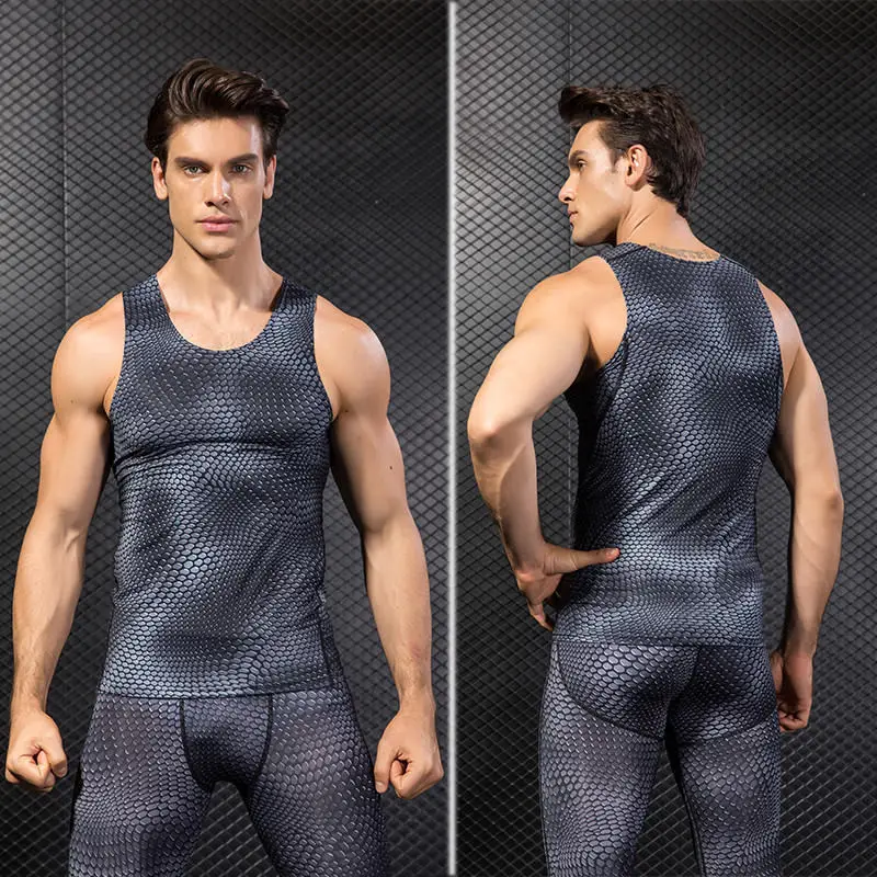 

Sport Running Shirt Mens Compression Vest Quick-drying T-shirt Tanks Sleeveless Fitness Workout Clothing Running Cycling Jerseys
