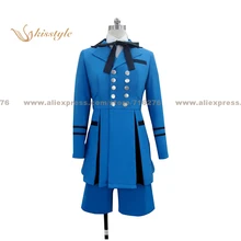 Kisstyle moda negro mayordomo ciel phantomhive azul full dress cos ropa cosplay traje de uniforme, modificado para requisitos particulares aceptado