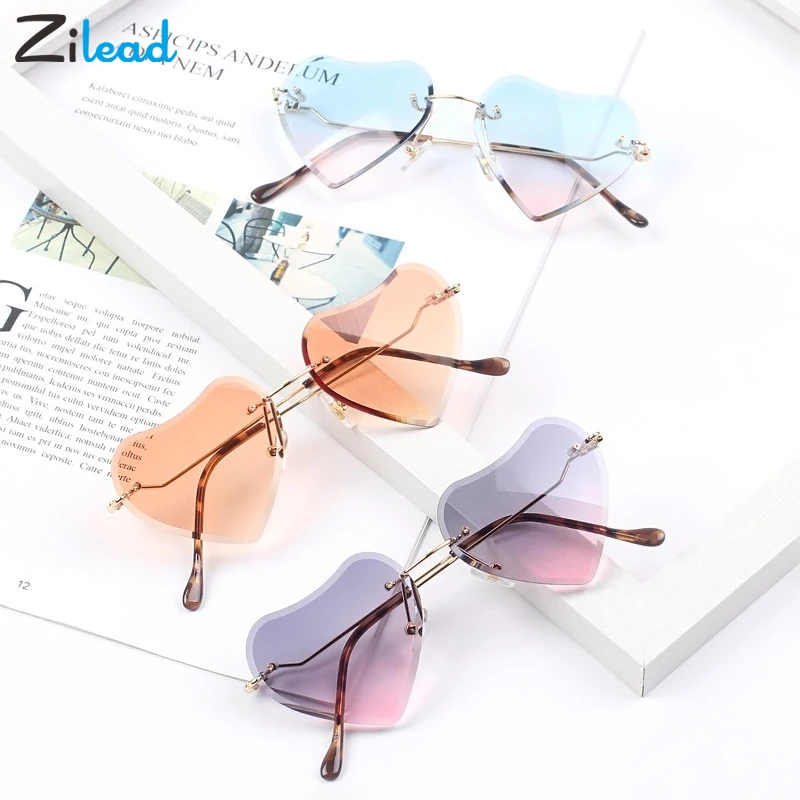 Zilead, для мальчиков и девочек, металлическая оправа, Разноцветные детские солнцезащитные очки, фирменный дизайн, покрытие, модные детские очки в форме сердца для девочек