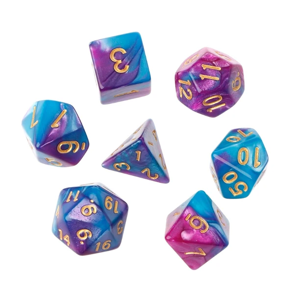 7pcs/Set Acrylic Polyhedral Dice For TRPG Board Game Dungeons And Dragons D4-D20 - Цвет: 2