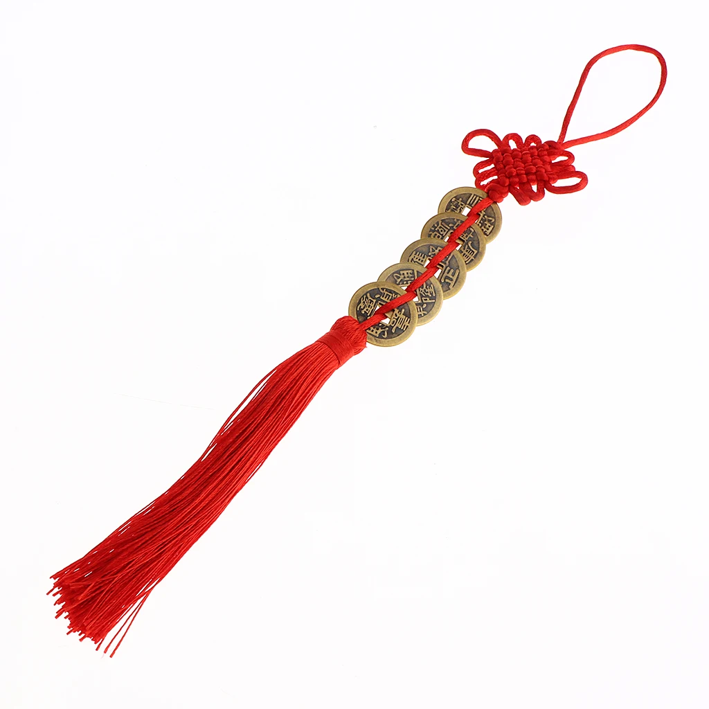 5 Styles Chinese Knot Charms Fengshui Symbol with Lucky Coins for Car/ Home Lucky Pendants /Embellishments