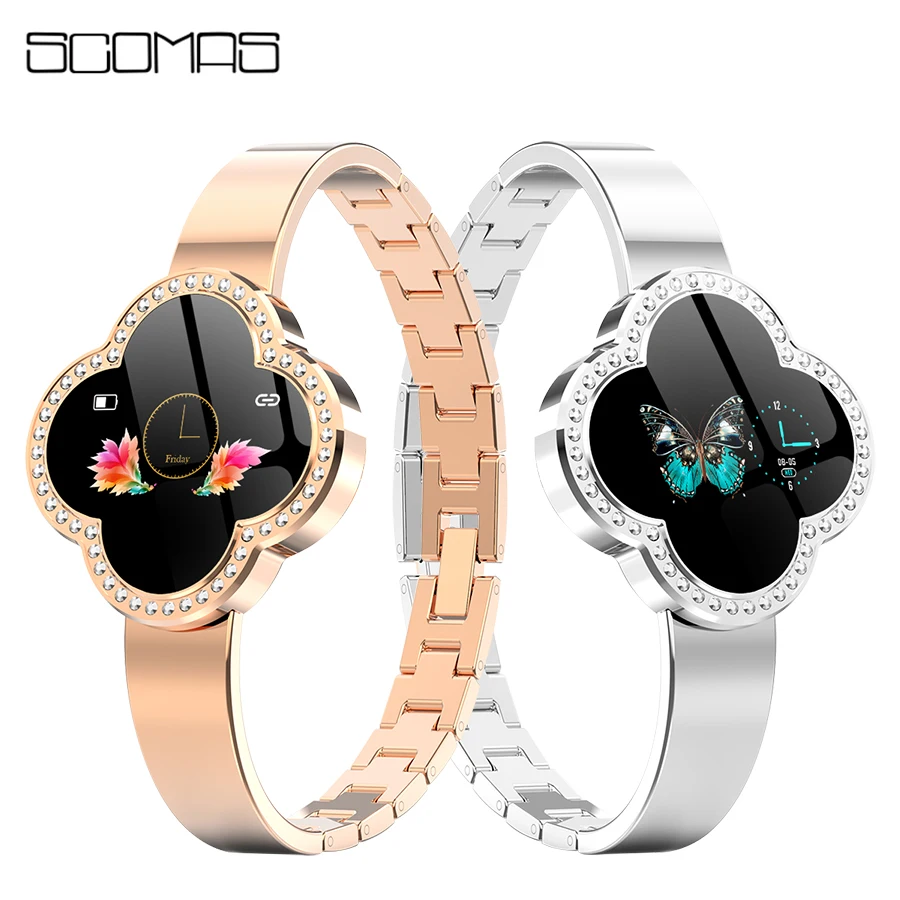 

SCOMAS Smart Watch Women 2019 IP67 Waterproof Heart Rate Monitoring Bluetooth For Android IOS Fitness Bracelet lady Smartwatch
