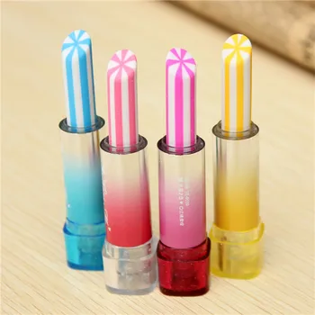 

5 pcs/lot Lipstick Rotary Rubber Eraser Kawaii Stationery Stundent Prize Children Gift Office School Supplies