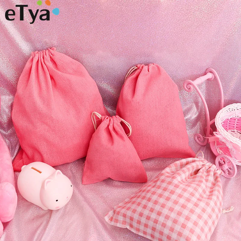 

eTya Fresh Women Strawberry Drawstring Cosmetic Bag Cotton Makeup Case Cosmetics Drawstring Travel Organizer Bags