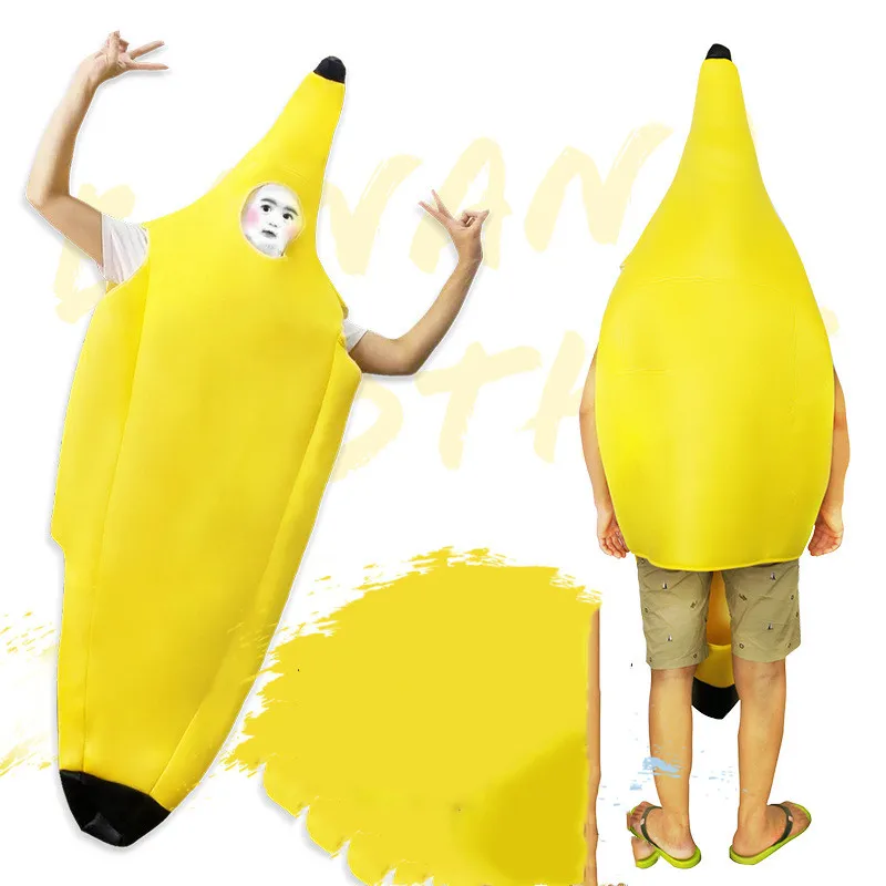 

Kawayi Fruit Banana Dress Unisex Cosplay Creative Halloween Costume Wedding Carnival Singles Party Adult Hoodie Coat