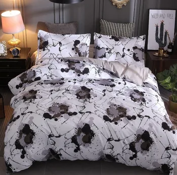 

Black & White Color European Style Marble Texture Bedding Sets Duvet cover sets