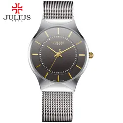 2017 ограниченное по времени предложение-мода Юлий пары Часы тонкий Водонепроницаемый простой Кварцевые наручные часы Простой Relogio feminino Para