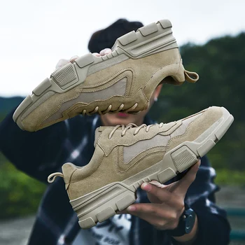 

Genuine leather Men Hiking Shoes Outdoor Waterproof Breathable Tactical Combat Army Boots Desert Training Sneakers Trekking Shoe
