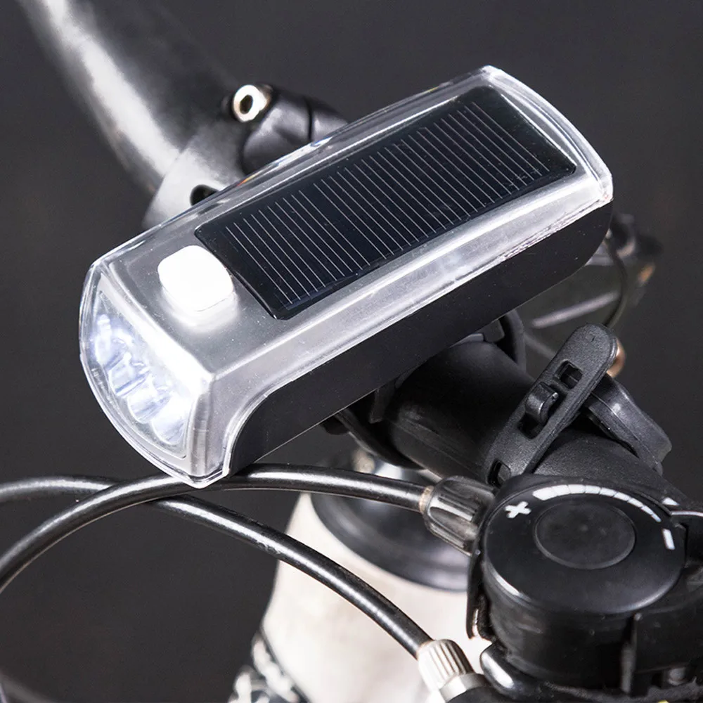 Top Charge The New 4 LED Bike Solar Headlamp + Speaker Plastic solar charging bike light rechargeable bracket USB charging A70 6