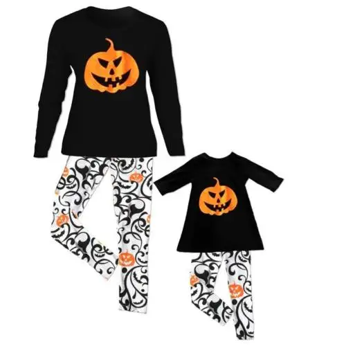 

Halloween Family Matching Pajamas Set Women Kid Baby Long Sleeve T-shirt Sleepwear Nightwear Outfits