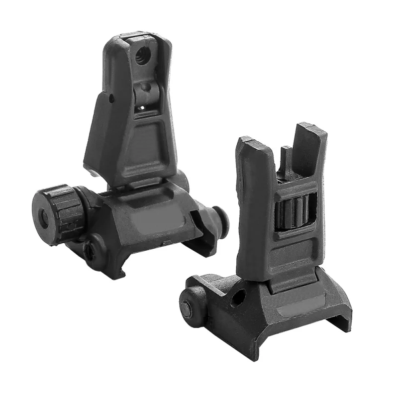 

1 pair 45 Degree Adjustable 20mm Track Tactical Hunting Flip Up Front Rear Rapid Transition Backup Iron Sight Set