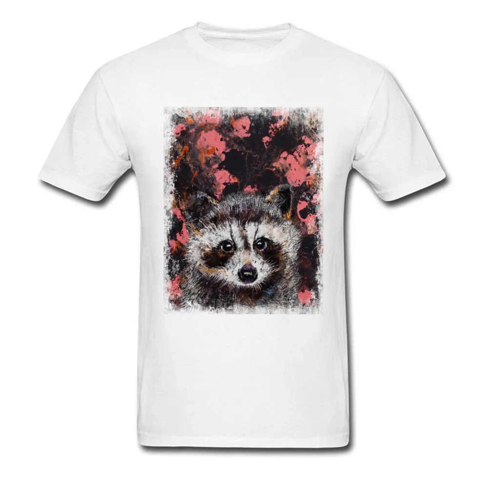 BABY RACCOON T Shirt Short Sleeve Printing Family Man Summer Autumn Tops Tees Printing Tops T Shirt Crewneck Pure Cotton BABY RACCOON white