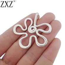 ZXZ 10 шт. античный серебряный Хиппи, бохо, открытый цветок, спиральный дизайн, подвески для ожерелья, браслета, ювелирных изделий