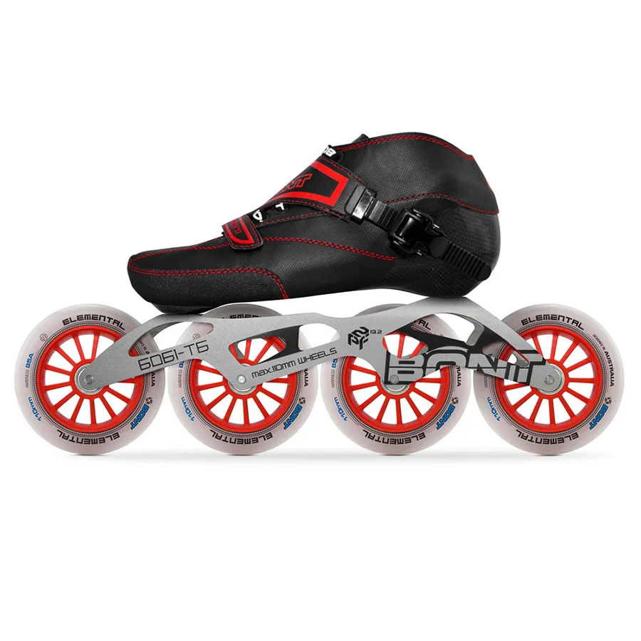 2019 الأصلي بونت إندورو سرعة حذاء تزلج بعجلات Heatmoldable ألياف الكربون التمهيد 6061 الإطار 4*90/100/110 مللي متر عنصري عجلات Patines