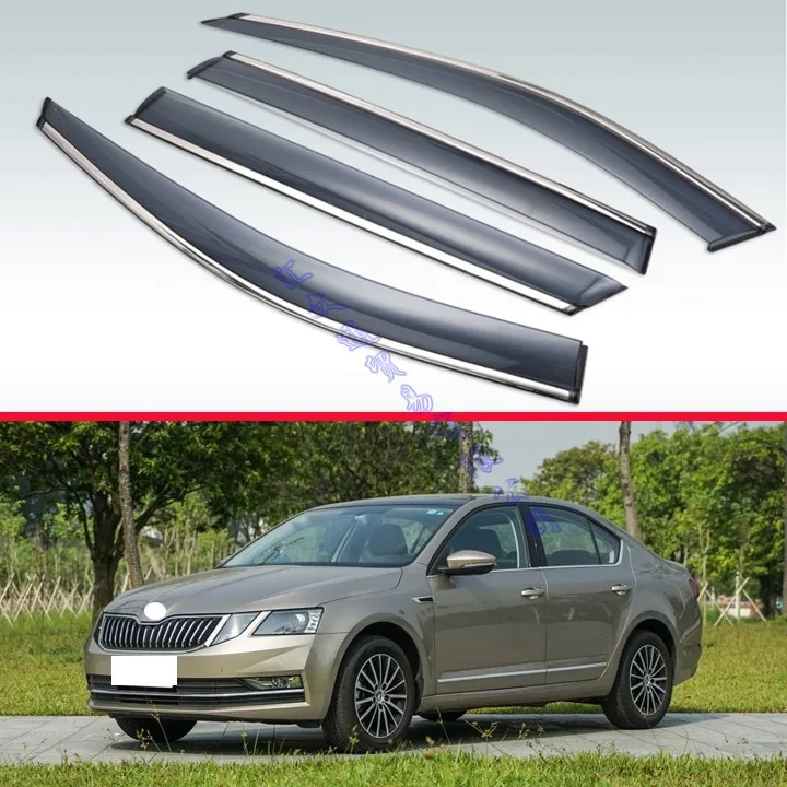 Для SKODA OCTAVIA 2015 2018 пластиковый внешний козырек Vent Shades Window Sun Rain Guard дефлектор 4 шт 2016