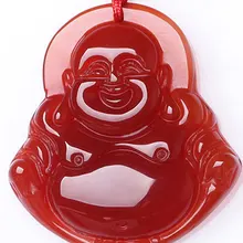 Натуральный агат красный гуаньин \ Будда Кулон