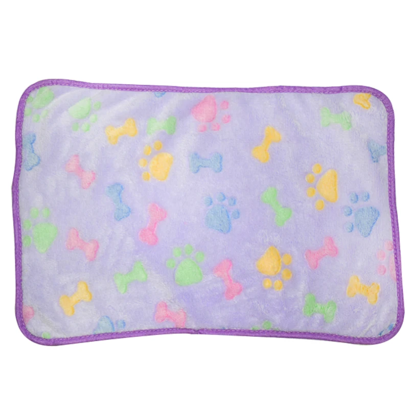 Pet Dog Bed Blanket Soft Fleece Cat Cushion Blanket Winter Warm Paw Print Pet Cats Cover Blanket For Small Medium Large Dogs Mat
