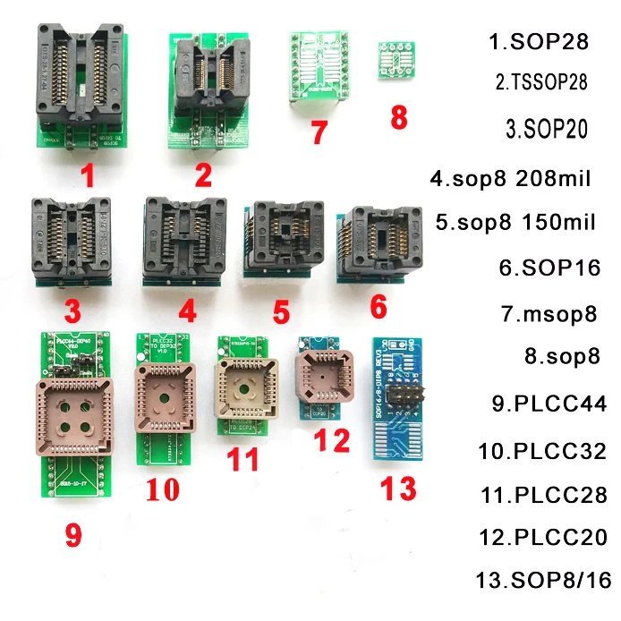 Mini Pro Tl866Ii Plus программист + 13 адаптеров Sop8 зажим 1 8 V Nand Flash 24 93 25 Mcu bios Eprom Avr