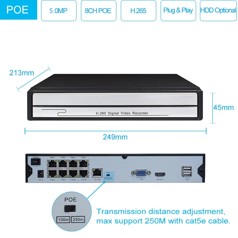 Хранитель H.265 8CH 5MP POE камера система комплект аудио запись ip-камера ИК Открытый водонепроницаемый CCTV видеонаблюдение NVR набор