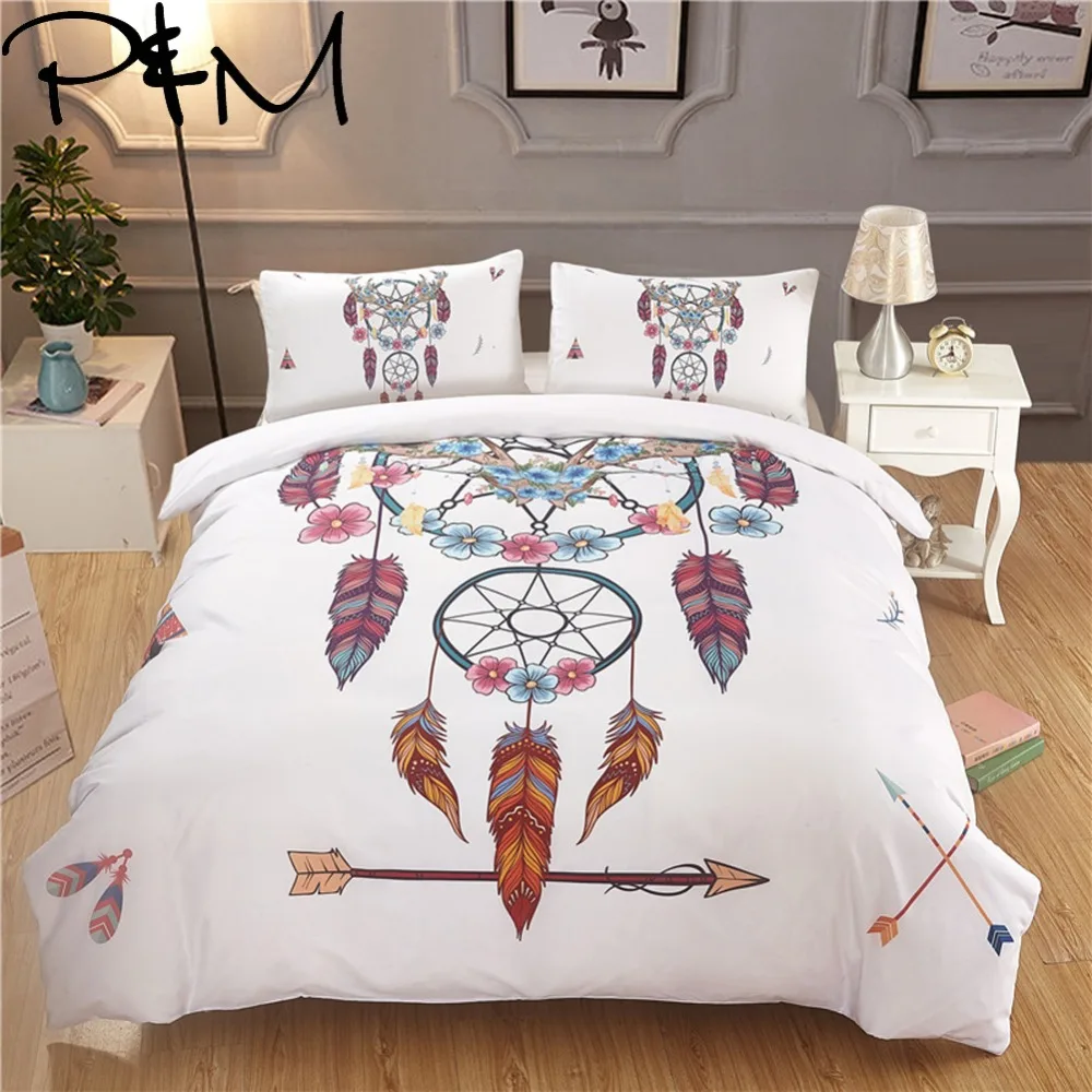 

Papa&Mima Antler wind chimes print bedding set Duvet Cover Pillowcase Sets (no Sheet) Bedclothes set Drop Shipping