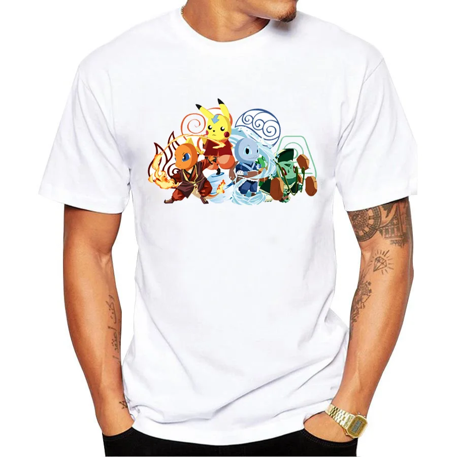 Summer Men Funny Pokemon Go Printed T Shirt Fashion Novelty Short