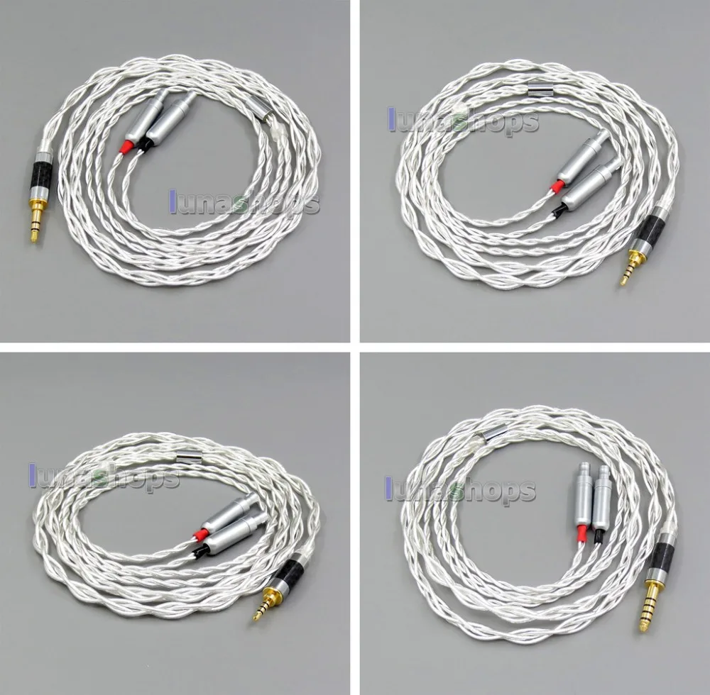 

LN006117 2.5mm 3.5mm 4.4mm 4 Cores Pure Silver Shielding Headphone Cable For Sennheiser HD800 HD800s HD820 HD820s Enigma d1000
