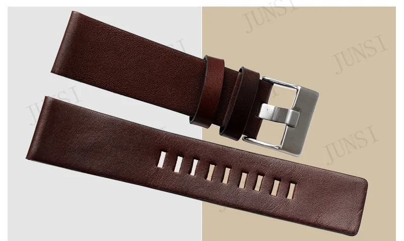 Moda pulseira de couro genuíno relógio masculino