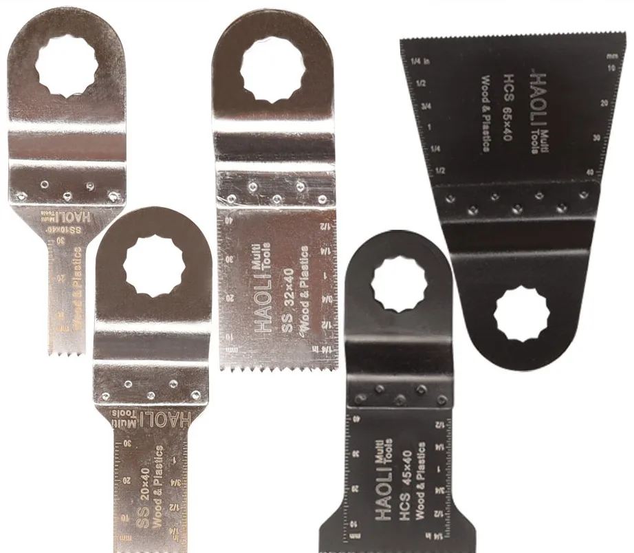 5 pcs SS and HCS standard oscillating muti tool saw blades for power