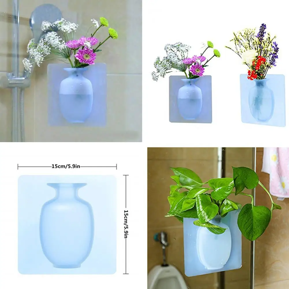 

TPFOCUS Free Punching Magic Silicone Sticker Wall Hanging Vase Home Office Decor
