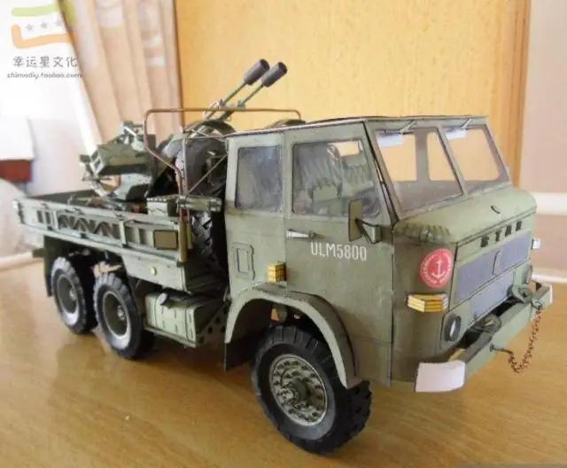 1:25 Star266 грузовик и телефон модель в Военном Стиле 3D бумажная DIY