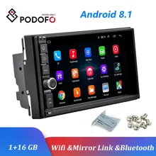 Podofo Android 8.1 Bluetooth Car Radio 7'' 2 Din Mirror Link WIFI GPS MP5 Multimedia Player FM Car Stereo Rear Camera Autoradio